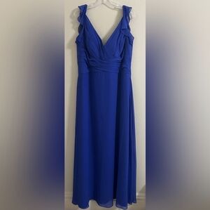 Jasmine B2 Long V-neck Poly Chiffon Bridesmaid Dress with Ruchi Size 20